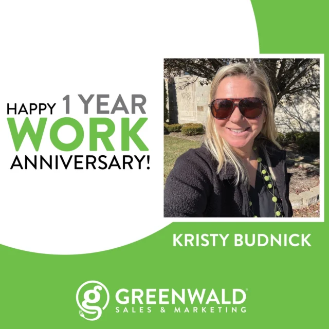 Time flies when you’re having fun 🎉
And WOW did this year fly with Kristy Budnick on the team!

In just one year, she’s brought incredible energy, built amazing relationships, and become such a valued part of Greenwald Sales & Marketing. Her positivity, drive, and team spirit make a difference every single day 💚

We’re so lucky she’s ours — help us celebrate Kristy and her first anniversary! 🥳✨ Cheers to year one and many more to come!