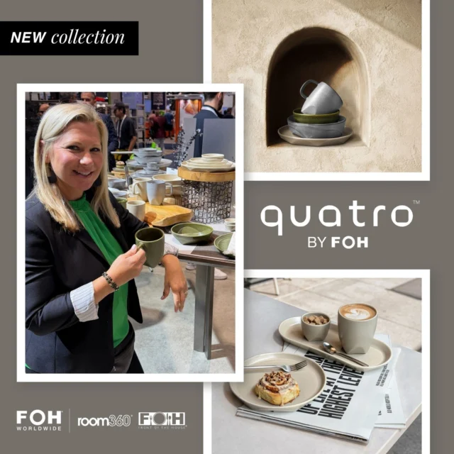 @fohworldwide just launched Quatro™ and we’re into it. 🤍🍽️✨

Stackable pieces ✔️
Reactive glaze finishes ✔️
Modern shapes that make every plate look even better ✔️

The layered neutrals and earthy greens give this collection that handcrafted feel while still being built for busy hospitality spaces.

Let’s connect and get you hands-on with Quatro™.