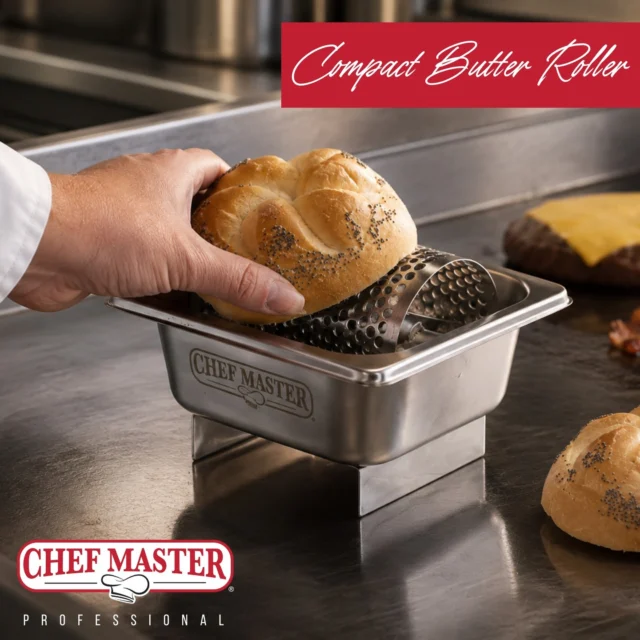 🧈 We don't know what kind of magic Chef Master put into this butter roller... but people LOVE it.

This little butter roller has a way of making people stop and say, "Why didn't I think of that?" It's one of those simple tools that just makes sense.

One quick roll gives buns an even coat of butter, making grill prep faster, cleaner, and more consistent. Proof that sometimes the smallest products make the biggest impression.

Ready to upgrade your prep station? Contact us today!