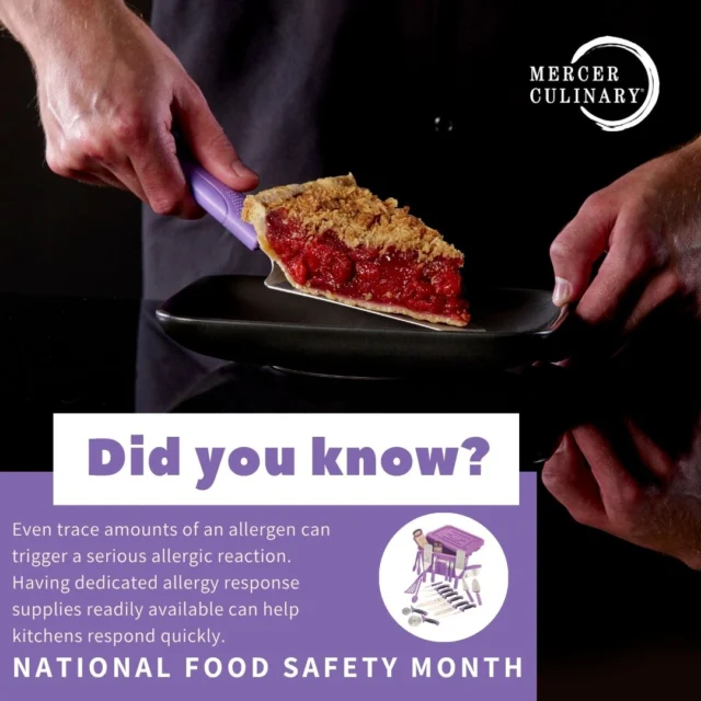 💚 September is National Food Safety Month! It's the perfect time to refresh the everyday habits that help support food quality and safer kitchen operations. This week, we're highlighting @mercerculinarytools Allergen Safety collection—a dedicated line designed to help support allergen awareness and reduce the risk of cross-contact in busy kitchens. 💜

📖 Explore our newest National Food Safety Month blog for more food safety tips, practical insights, and best practices to help keep your kitchen running smoothly. Link in bio. 🍽️