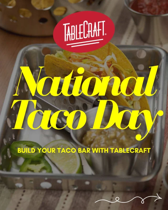 Taco 'Bout Prepared 🌮

Happy Taco Day! Every great taco starts long before the first bite. From prep to build, fry to serve, @tablecraft_fs has the tools to keep every step running smoothly. Because the only thing that should fall apart is the tortilla you overfilled. 😅

Looking to elevate your taco game? Let's connect and explore how TableCraft can help keep your kitchen running smoothly from the first scoop to the final bite!